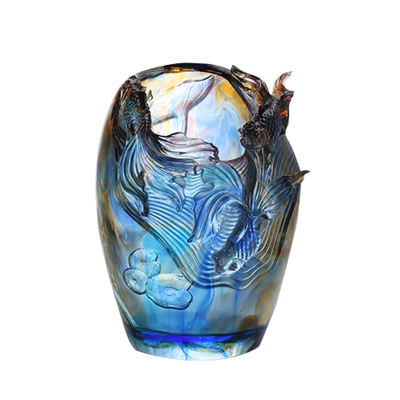 Lasimaljakko: Ylellinen ja hienostunut olohuoneen kukka-asetelma Kristallilasi Taiteellinen säilötty kukkapidike Kotiruokapöydän koristeellinen koriste 