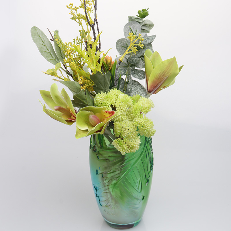 Lasimaljakko olohuoneen kukka-asetelma Crystal Glass Taiteellinen maljakko kodin sisustukseen ruokapöytäkoriste