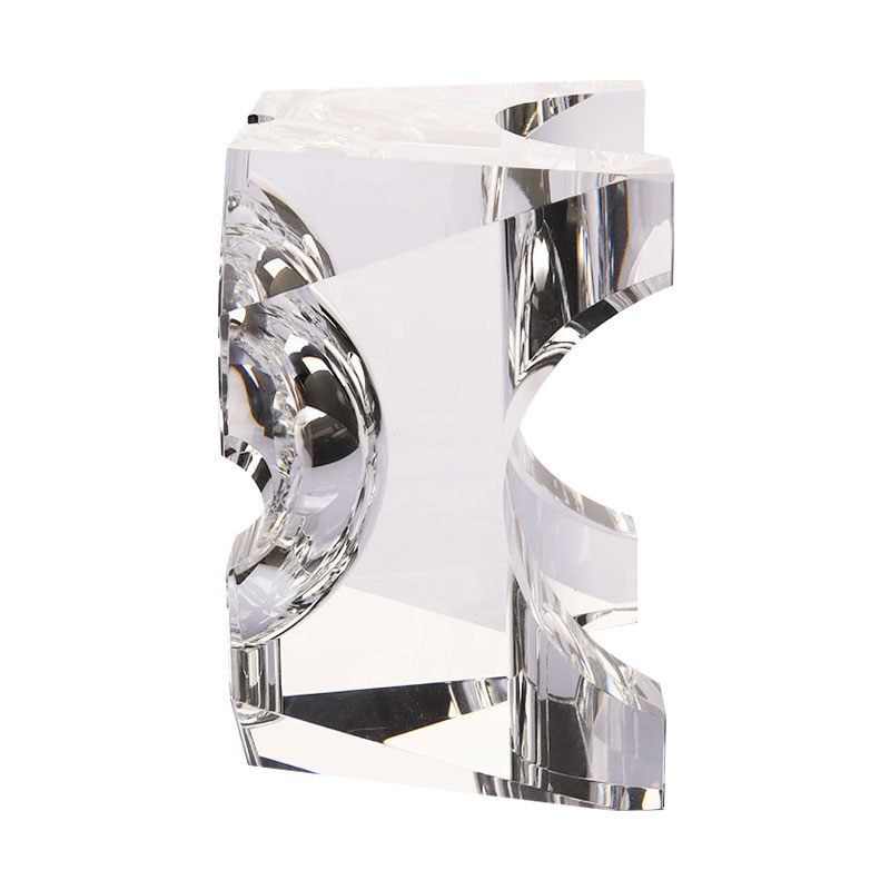 Yksinkertainen geometrinen muotoilu läpinäkyvä lasi kristalli tuhkakuppi