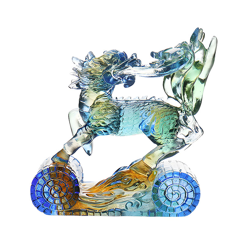 Wisdom Kirin Sininen Meripihkanvihreä Värillinen lasikristallikoriste