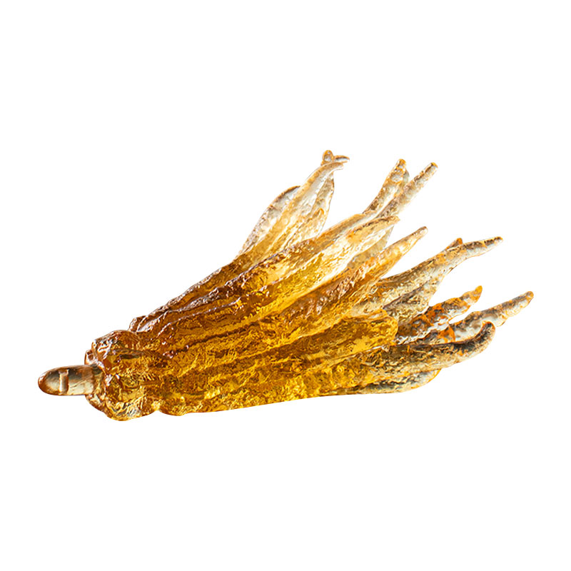 Käsin muotoiltu kullanvärinen lasinen suitsukepidike