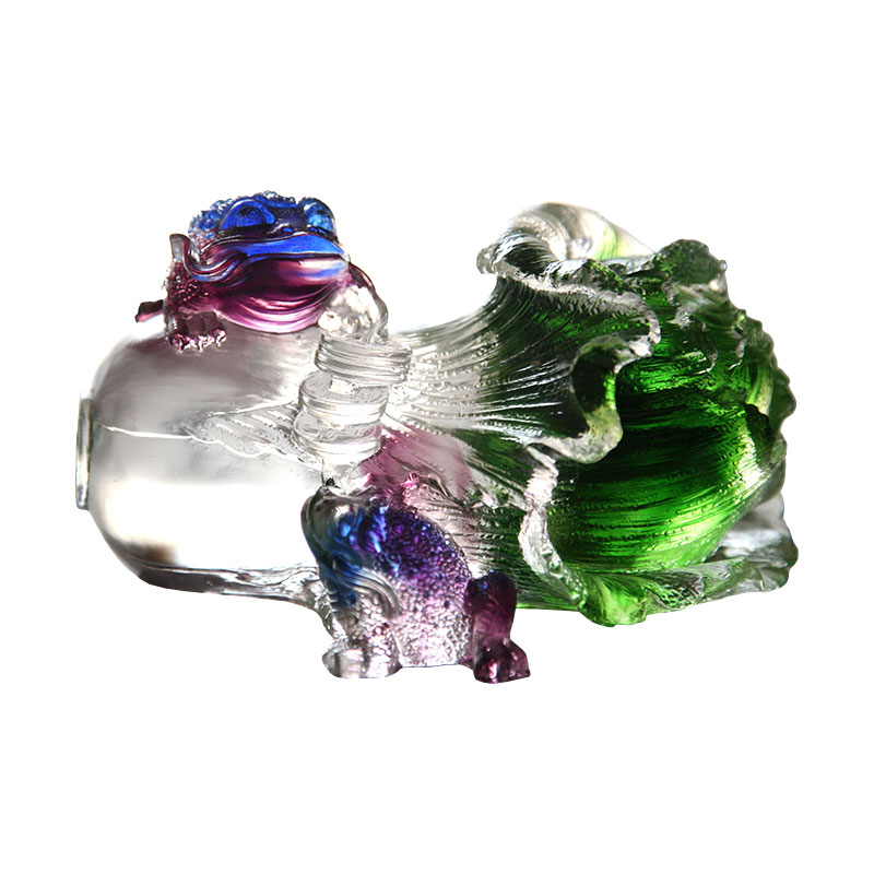 Kristallilasi Kultainen rupikonna Veistos koristeet