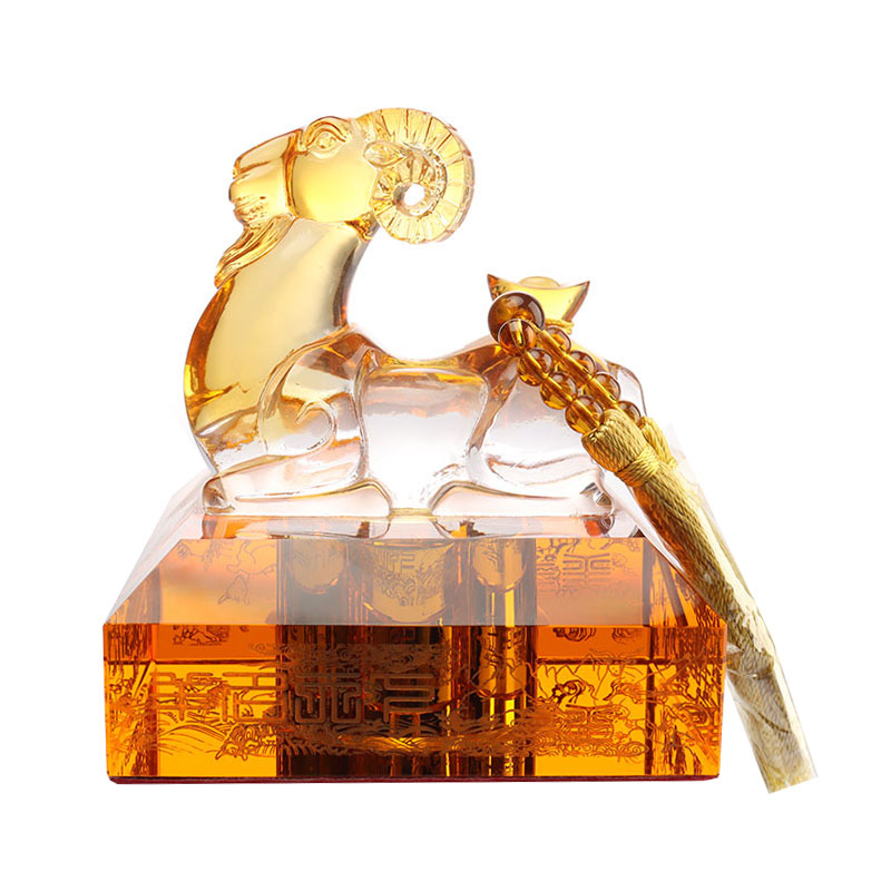 Kiinalainen Zodiac Animal Shapes -korkki kristallilasiviinipullosetti