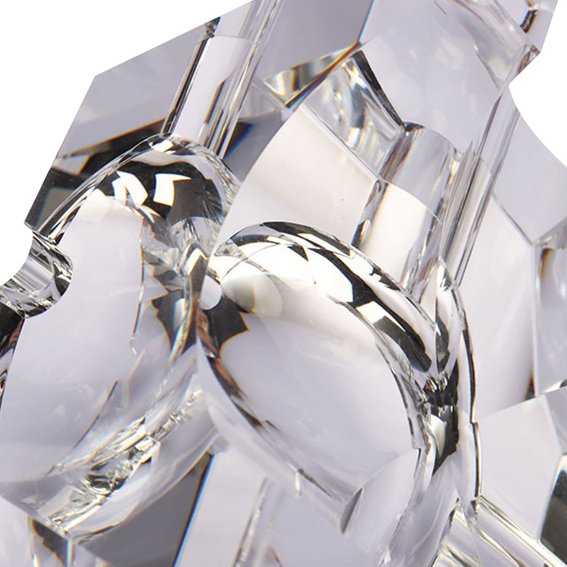 Yksinkertainen geometrinen muotoilu läpinäkyvä lasi kristalli tuhkakuppi