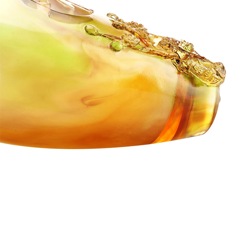 Kodinkoristeet Luumun kukka veistetty design meripihkan lasimaljakko