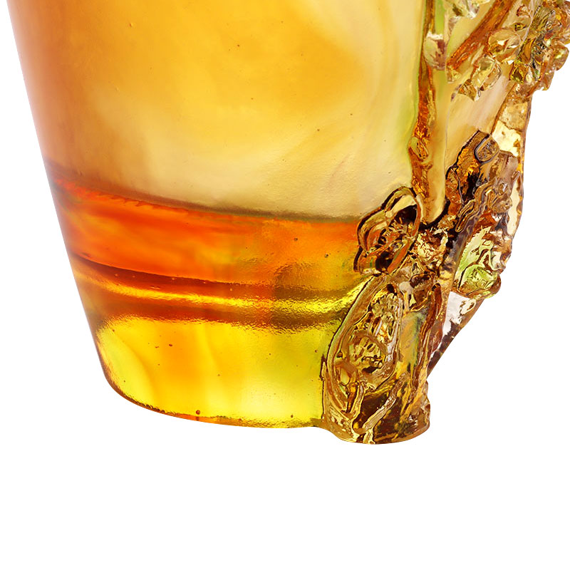 Kodinkoristeet Luumun kukka veistetty design meripihkan lasimaljakko