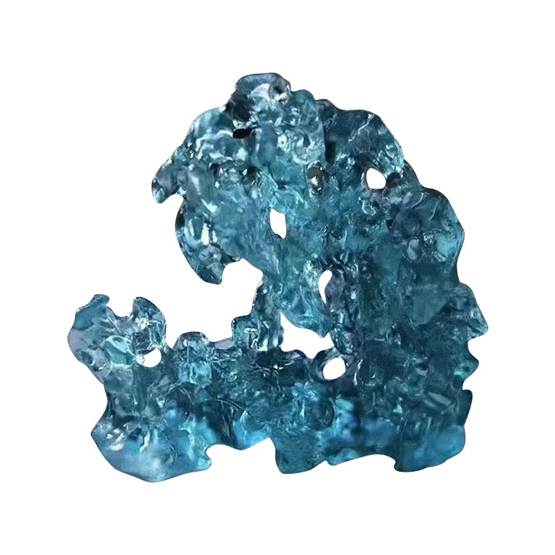 Kiven muotoisia sinisiä lasikoristeita