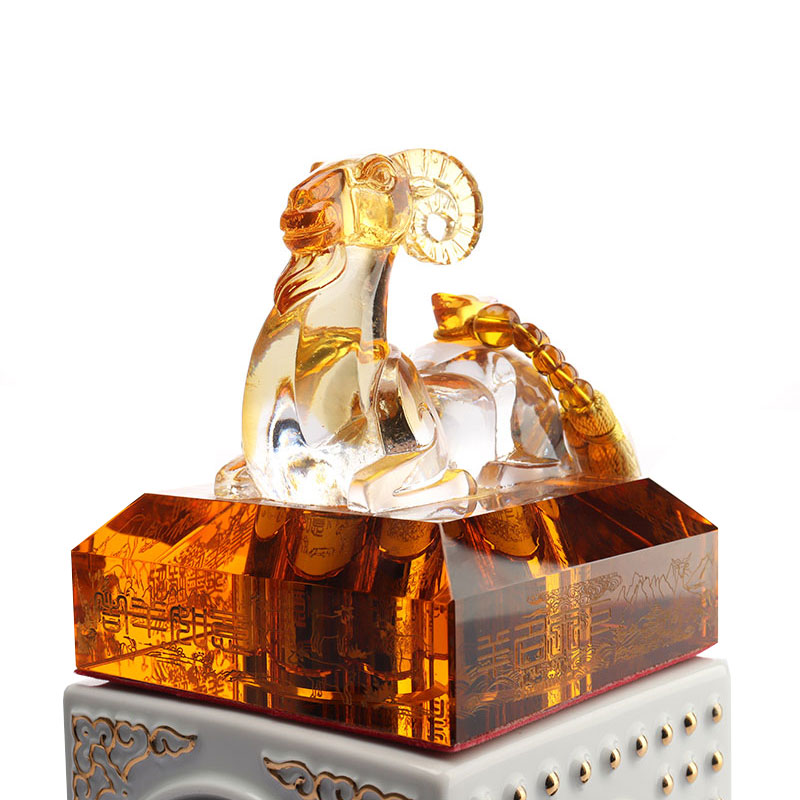 Kiinalainen Zodiac Animal Shapes -korkki kristallilasiviinipullosetti