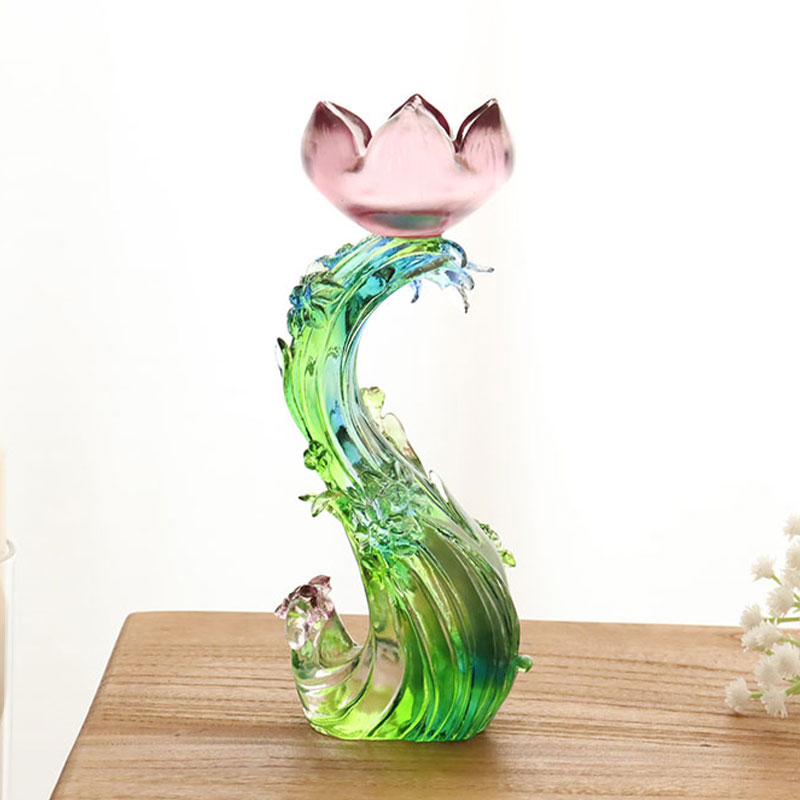 Crystal Glass Lotuksen muotoinen kynttilänjalka