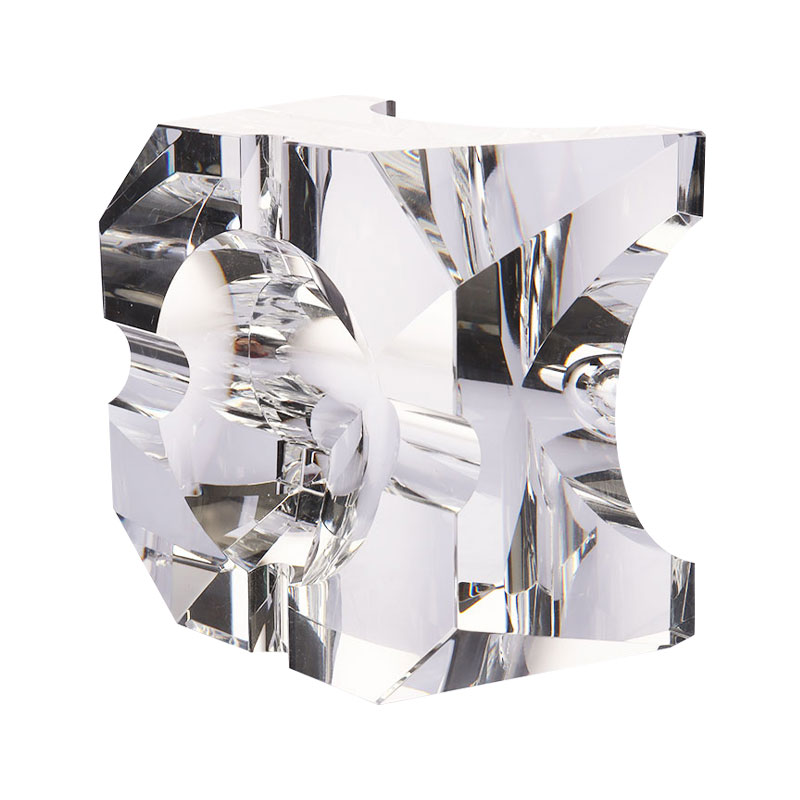 Yksinkertainen geometrinen muotoilu läpinäkyvä lasi kristalli tuhkakuppi