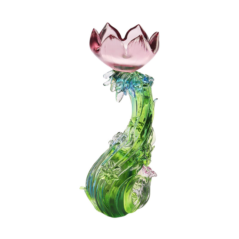 Crystal Glass Lotuksen muotoinen kynttilänjalka