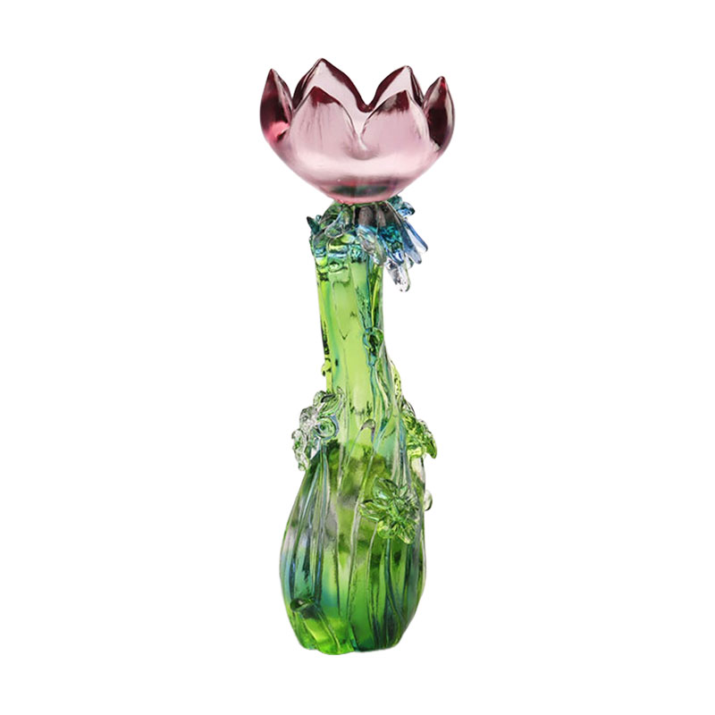 Crystal Glass Lotuksen muotoinen kynttilänjalka