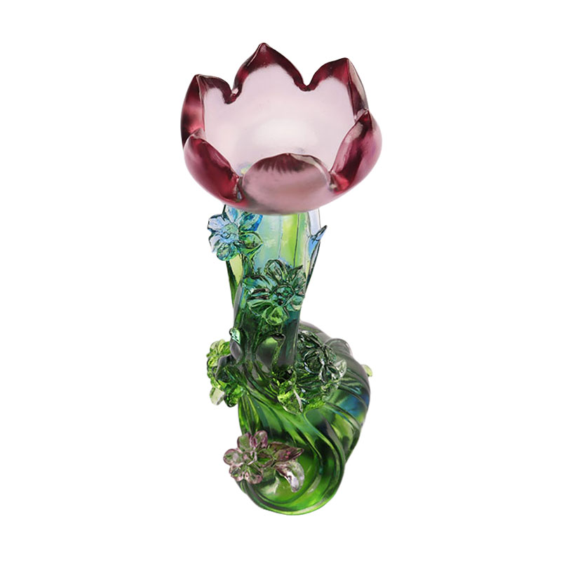 Crystal Glass Lotuksen muotoinen kynttilänjalka