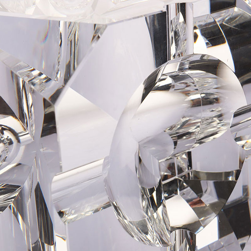 Yksinkertainen geometrinen muotoilu läpinäkyvä lasi kristalli tuhkakuppi