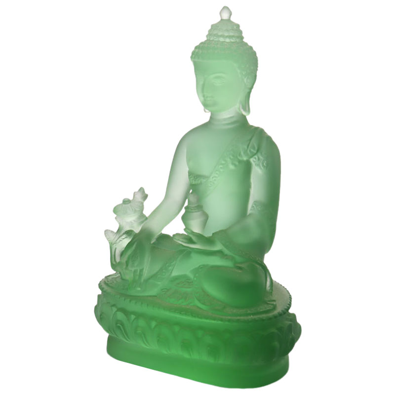 Värikäs Liuli Crystal Medicine Buddha -patsas