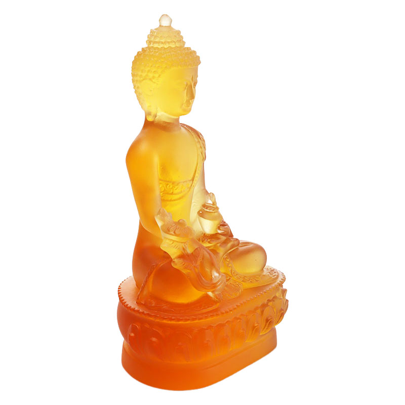 Värikäs Liuli Crystal Medicine Buddha -patsas