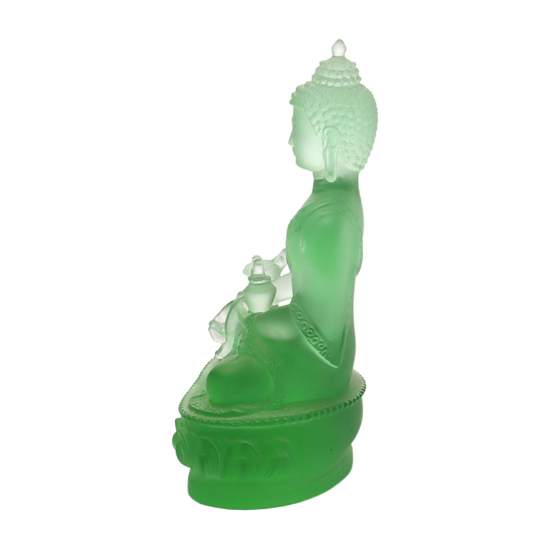 Värikäs Liuli Crystal Medicine Buddha -patsas