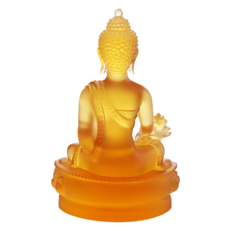 Värikäs Liuli Crystal Medicine Buddha -patsas