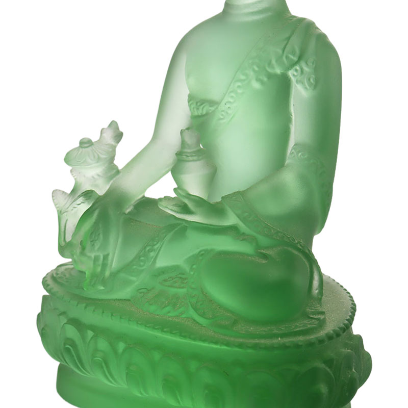 Värikäs Liuli Crystal Medicine Buddha -patsas