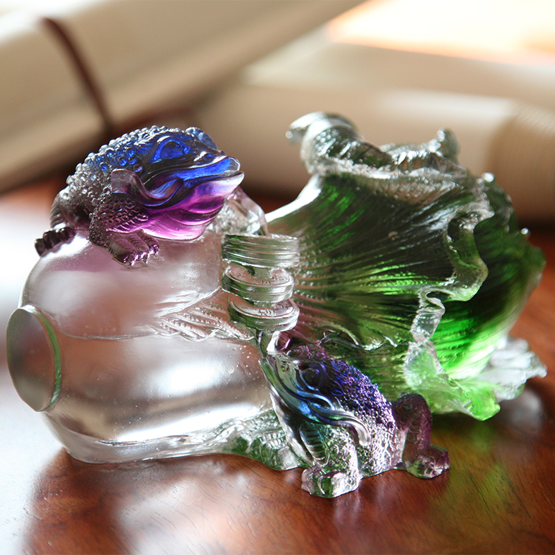 Kristallilasi Kultainen rupikonna Veistos koristeet