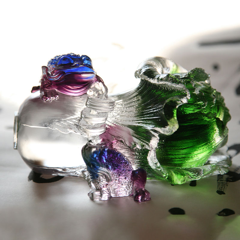 Kristallilasi Kultainen rupikonna Veistos koristeet