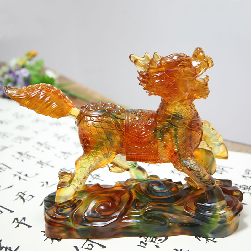 Kristallilasi Kirin Figurines -koristeet