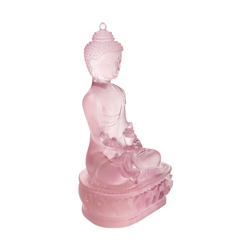 Värikäs Liuli Crystal Medicine Buddha -patsas