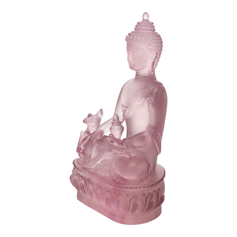 Värikäs Liuli Crystal Medicine Buddha -patsas