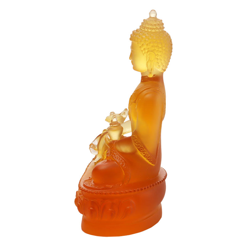 Värikäs Liuli Crystal Medicine Buddha -patsas