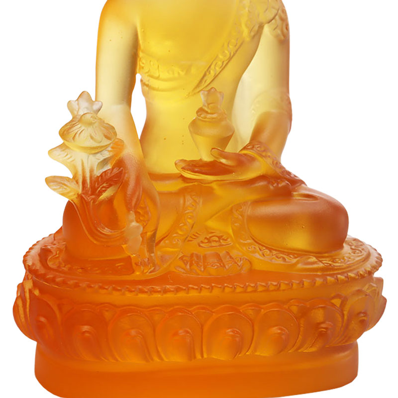 Värikäs Liuli Crystal Medicine Buddha -patsas
