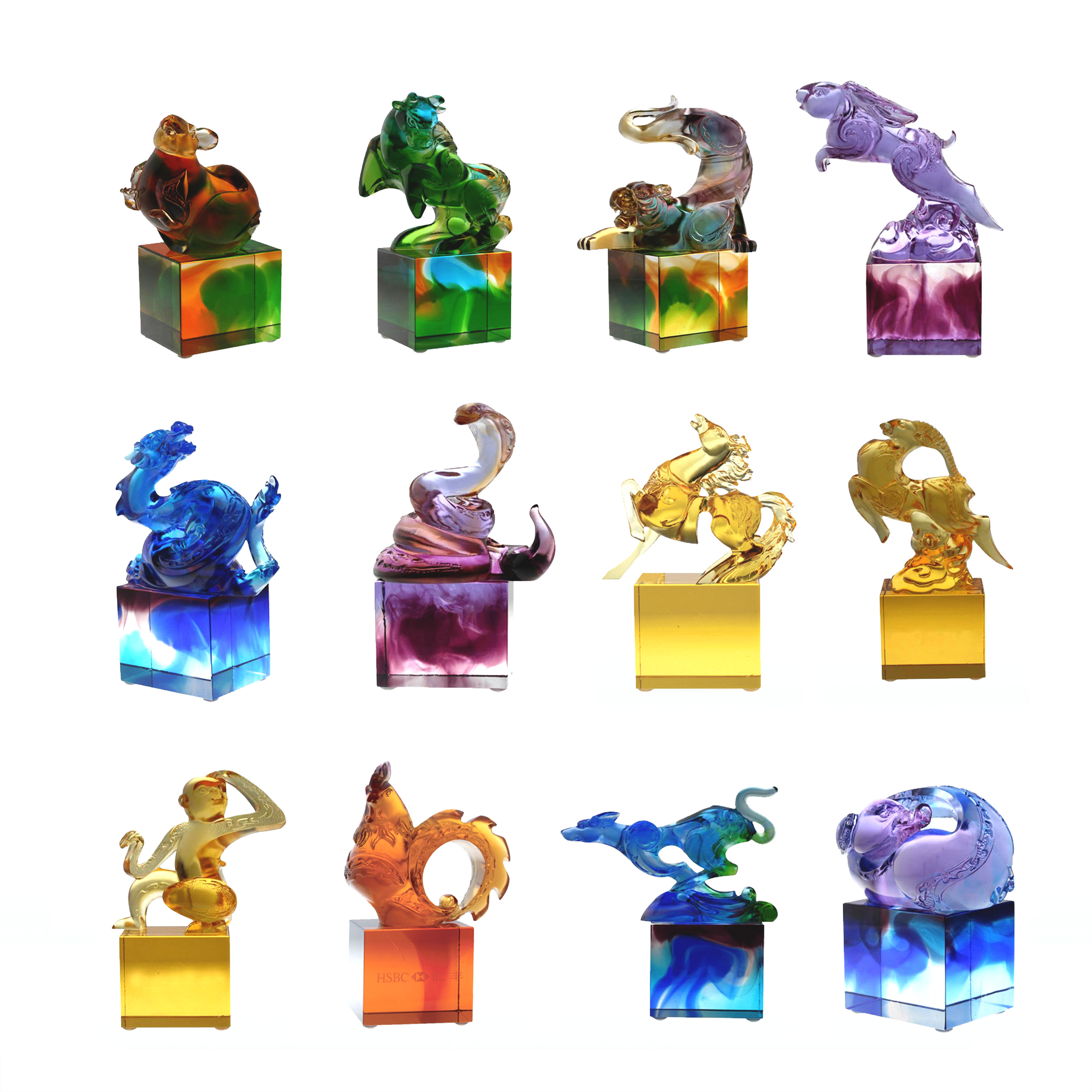 Sinivihreä klassinen lasisinettikoriste